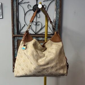 Dooney & Bourke Beige Signature Hobo Bag